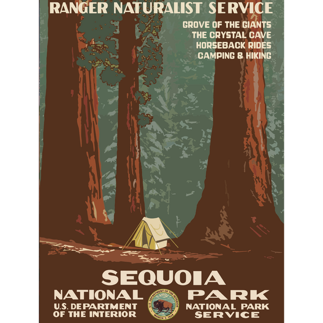 Vintage Travel Poster Sequoia National Park
