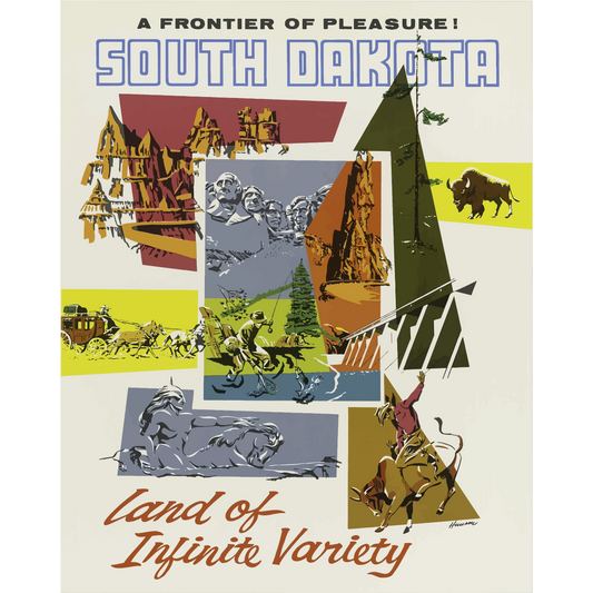Vintage Travel Poster South Dakota USA