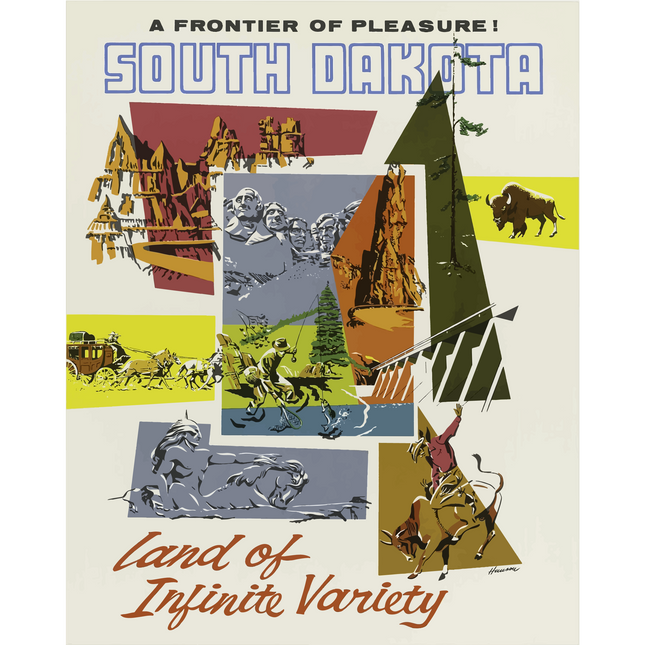 Vintage Travel Poster South Dakota USA