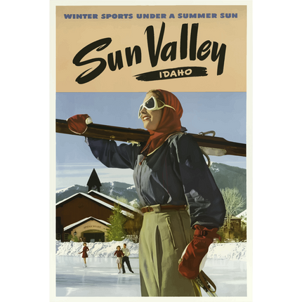 Vintage Travel Poster Sun Valley Idaho