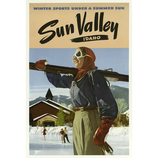 Vintage Travel Poster Sun Valley Idaho