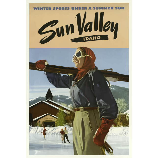Vintage Travel Poster Sun Valley Idaho