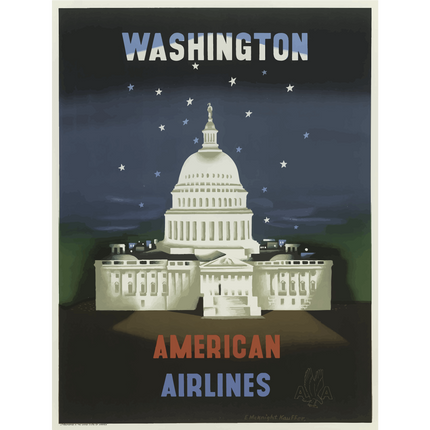 Vintage Travel Poster Washington DC