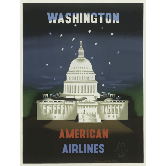 Vintage Travel Poster Washington DC
