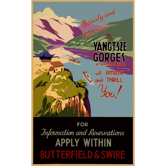 Vintage Travel Poster Yangtsze Gorges China