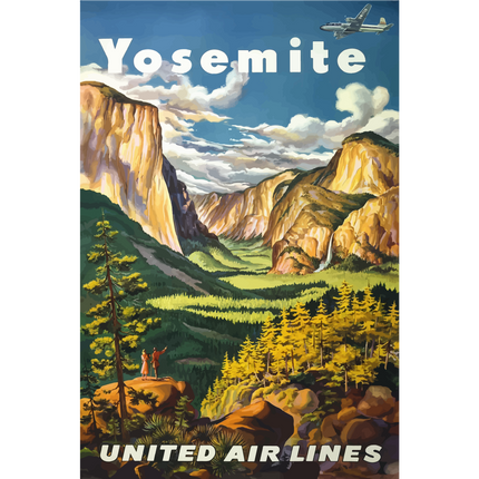 Vintage Travel Poster Yosemite National Park