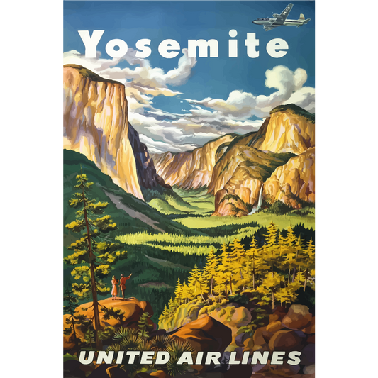 Vintage Travel Poster Yosemite National Park